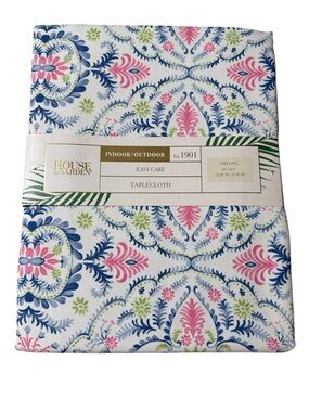 House & Garden Celeste Medallion-Blue-Tablecloth Oblong 60 x 84 New